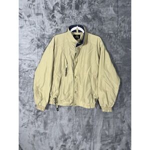 RedHead Mens Tan Lightweight Full Zip Outdoor Jacket Navy Trim Medium